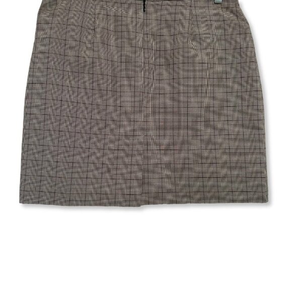 New York and Company Women's Checkered Brown Mini tailored Pencil Skirt, Size 16 - Picture 2 of 5
